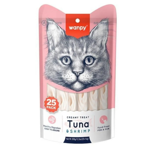 Wanpy Ton&Karides 25*14 gr Krema Kedi
